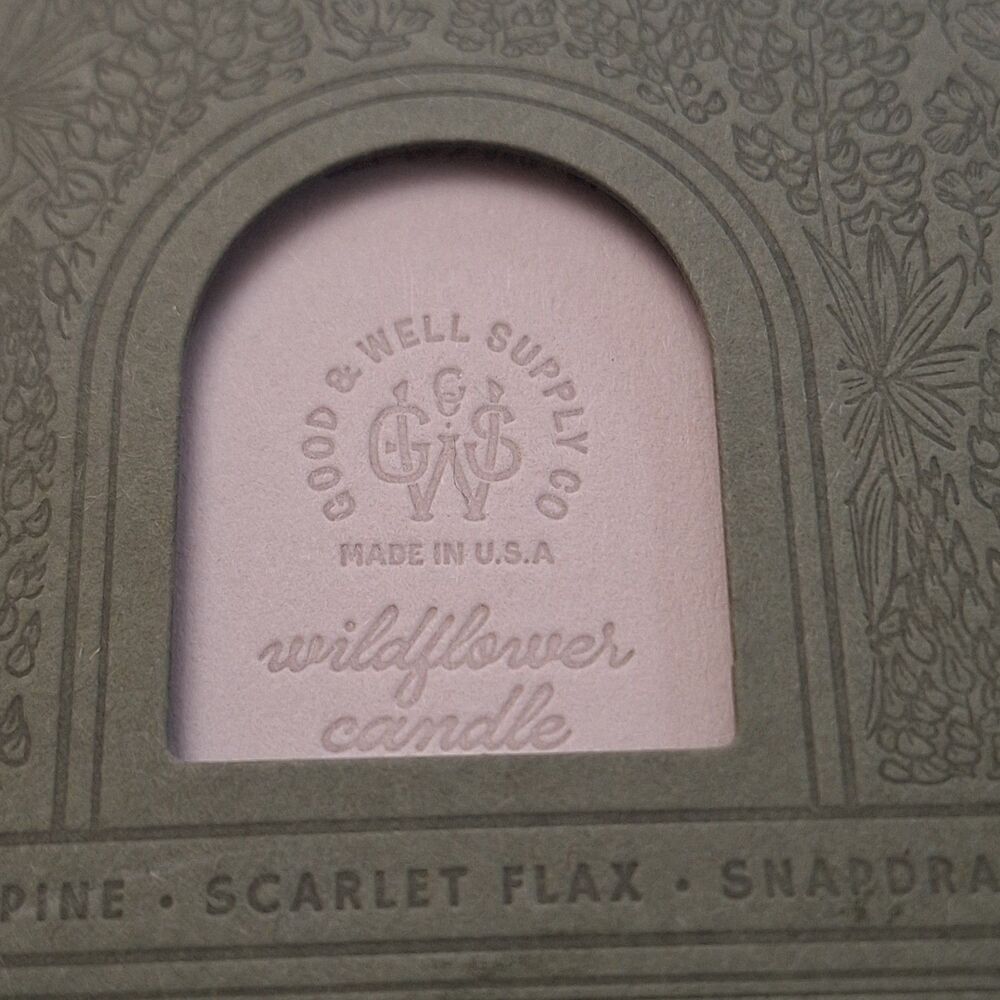 Good  & Well Supply co. Candle Wildflower Blue Lupine  Sugar Hill, NH Made USA